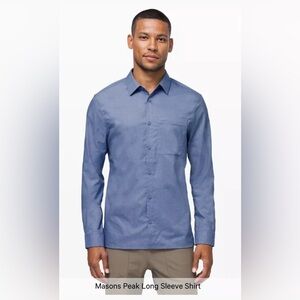NWT Lululemon Masons Peak Long Sleevee Shirt XL Mens Heathered Tempest Blue